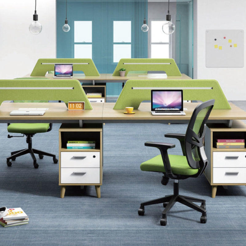 Office 4 Seater Staff Computer Workstation Wooden Partition