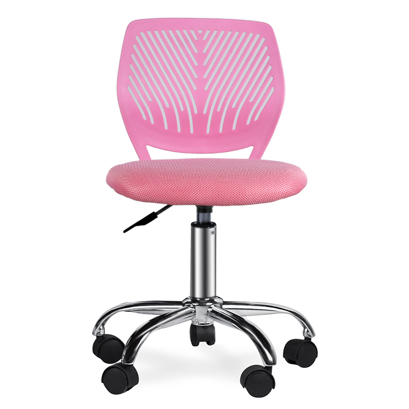 Armless PP Frame Pink Mesh Office Chair for Children
