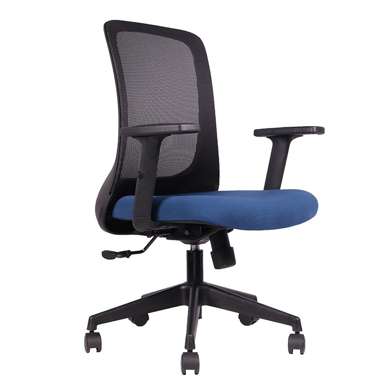 Blue Mesh Back Swivel Secretary Office Chair for Home and Office Use