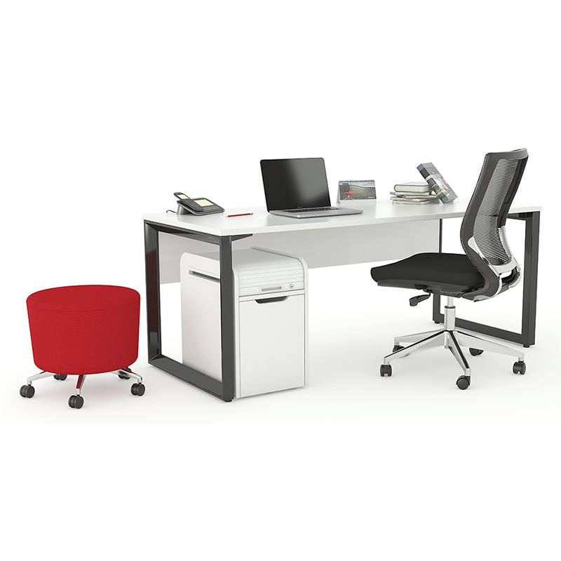 Simple design Metal Frame White Modern  I Shaped Office Desk  for 1 seater