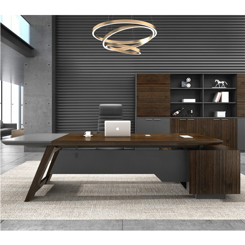 Frank Tech Modern Office Furniture Brown L Shaped MDF Executive Office Desk