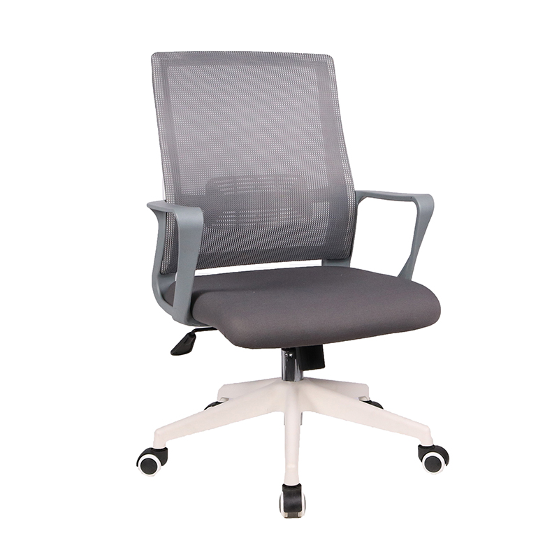 Frank Tech White Frame Mesh Fabric Mid Back Office Operator Chair for Staff Use