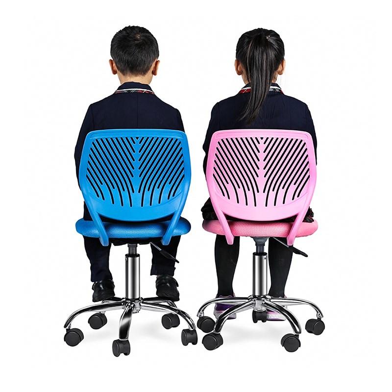 Armless PP Frame Pink Mesh Office Chair for Children-1